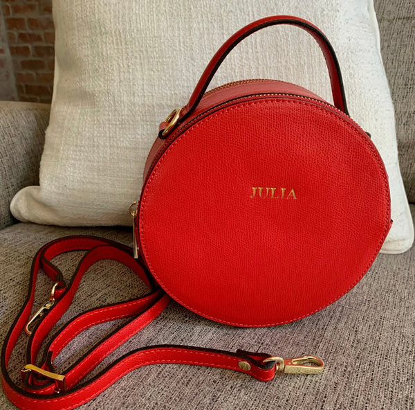 Red best sale circle purse