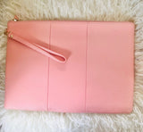 Pink Clutch Bag with Wrist Strap - Personalised (4289320288390)