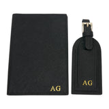 Personalised Travel Wallet - Black Leather (6700282347654)