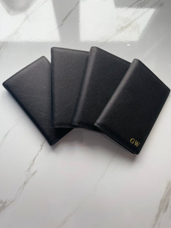 Leather Passport Cover - Black Vegan (6893737508998)