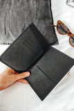 Personalised Travel Wallet - Black Leather (6700282347654) (6881444331654) (6893737508998)