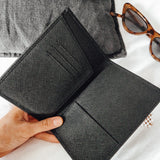 Black Personalised Leather Passport Holder (4425544237190) (6700285001862)